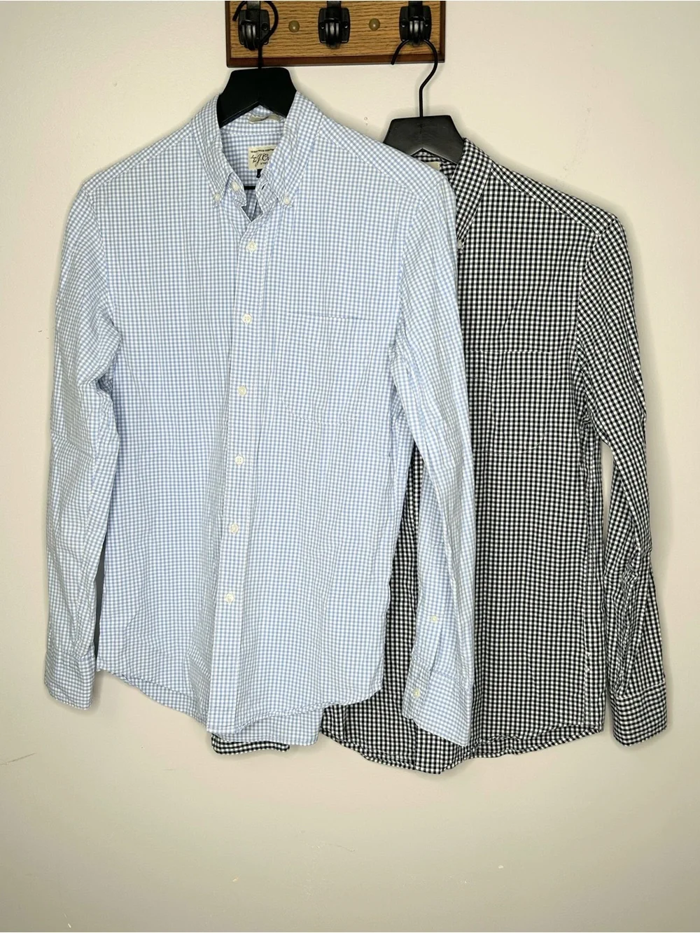 J. Crew Slim Fit Men’s Size S Checked Button Down Shirts Light Blue and Navy